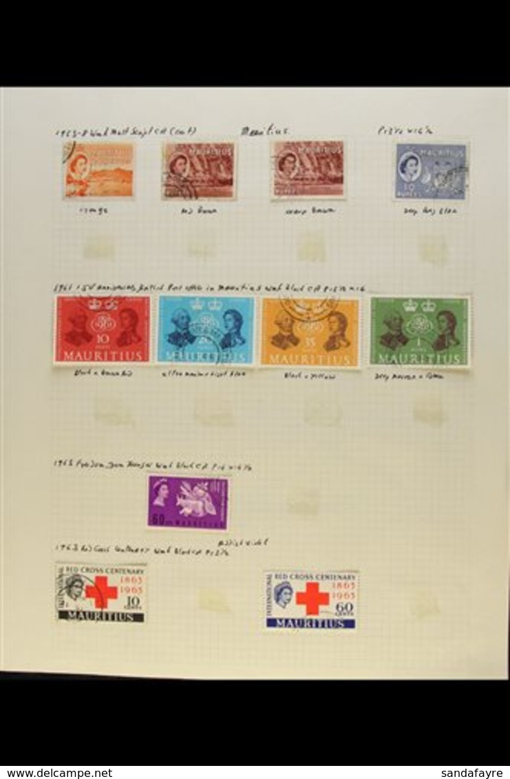 1953-69 COMPLETE USED COLLECTION Presented On Album Pages, A Complete Run (No M/sheets) With MOST Listed Shades/glazed P - Mauritius (...-1967)