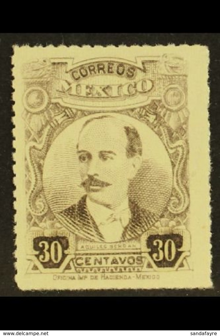 1917-20 30c Grey-brown Serdan Rouletted 14½ (Scott 616, SG 400), Fine Never Hinged Mint, Fresh. For More Images, Please  - Mexique
