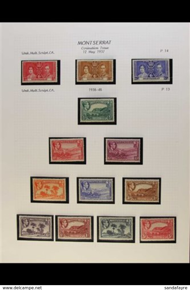 1937-51 KGVI FINE MINT COLLECTION Complete For Basic KGVI Issues, Plus ALL Additional Perfs Of 1938-48 Defins, SG 98/135 - Montserrat