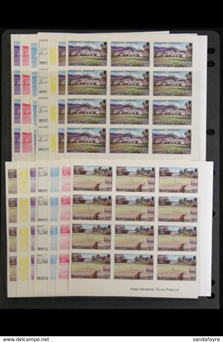 1986 IMPERF PROGRESSIVE COLOUR IMPRINT BLOCK PROOFS. An Attractive, Never Hinged Mint Collection Of IMPERF PROOFS Of The - Montserrat