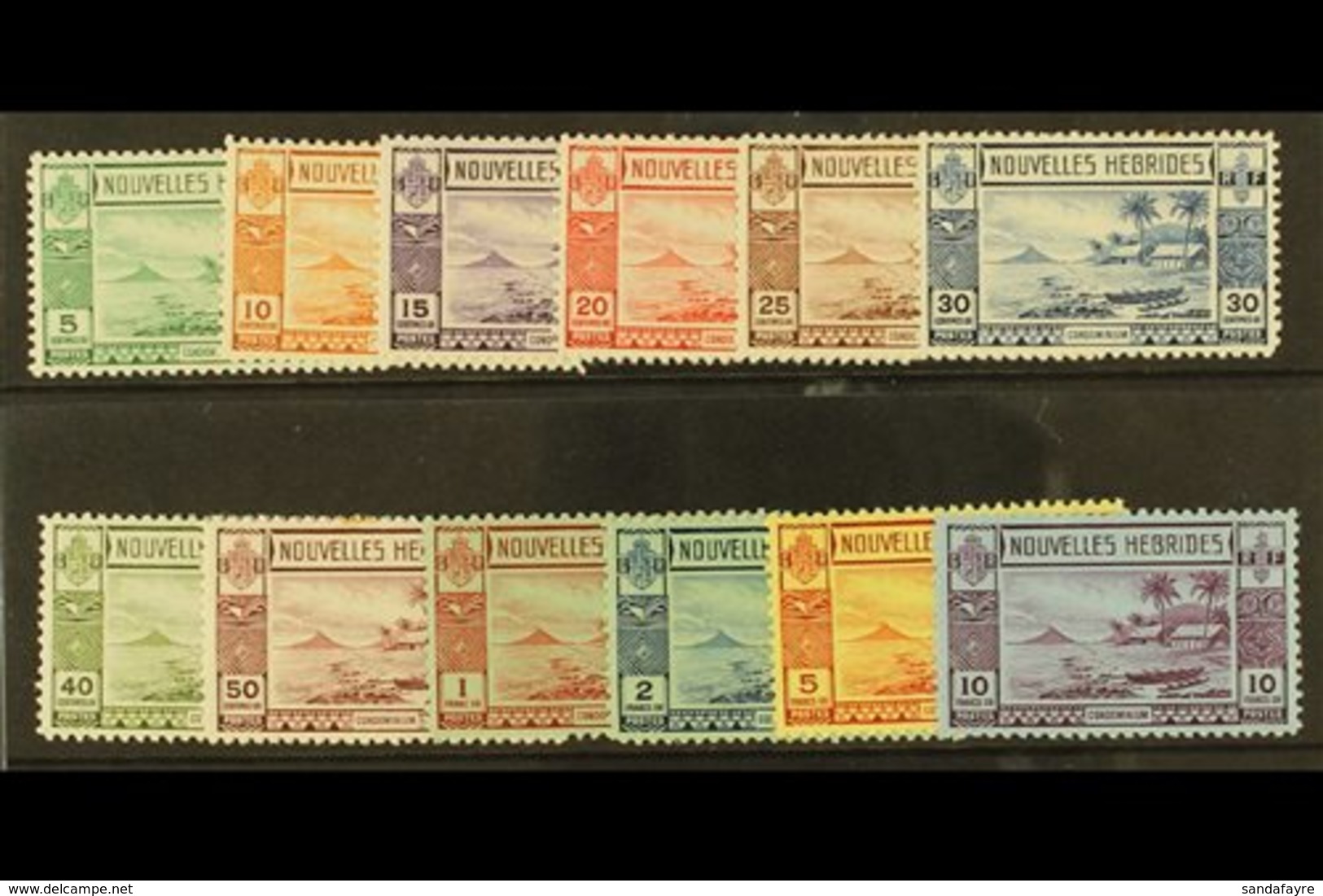 ENGLISH INSCRIPTIONS 1938 Lopevi Island Gold Currency Set Complete, SG 52/63, Very Fine And Fresh Mint. (12 Stamps) For  - Autres & Non Classés