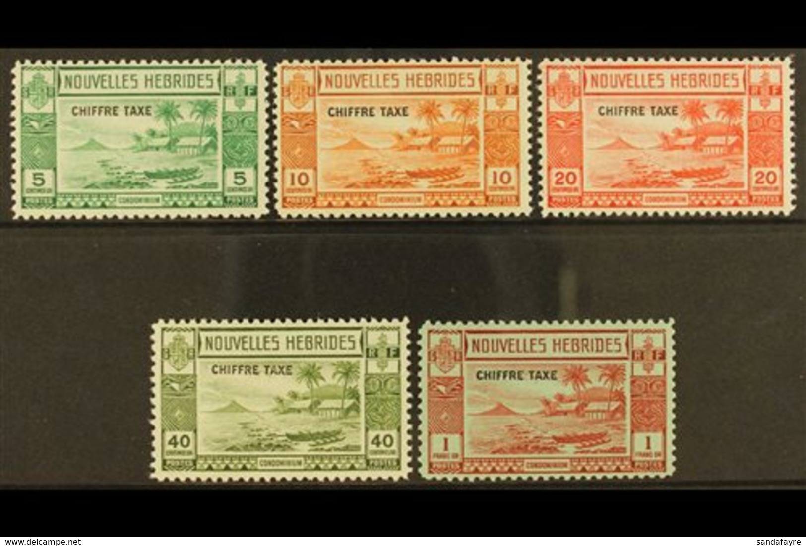 FRENCH INSCRIPTIONS POSTAGE DUES 1938 Small Overprint Set, SG FD 65/69, Very Fine Mint. (5 Stamps) For More Images, Plea - Otros & Sin Clasificación