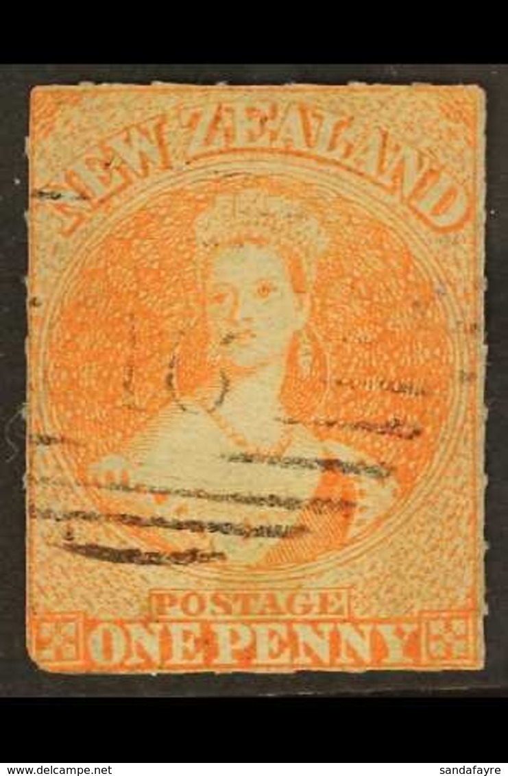 1859 1d Dull Orange, Imperf , No Wmk,  Roulette 7, SG 27, Good Used Example Of This Rare Stamp With Roulettes To 3 Sides - Other & Unclassified