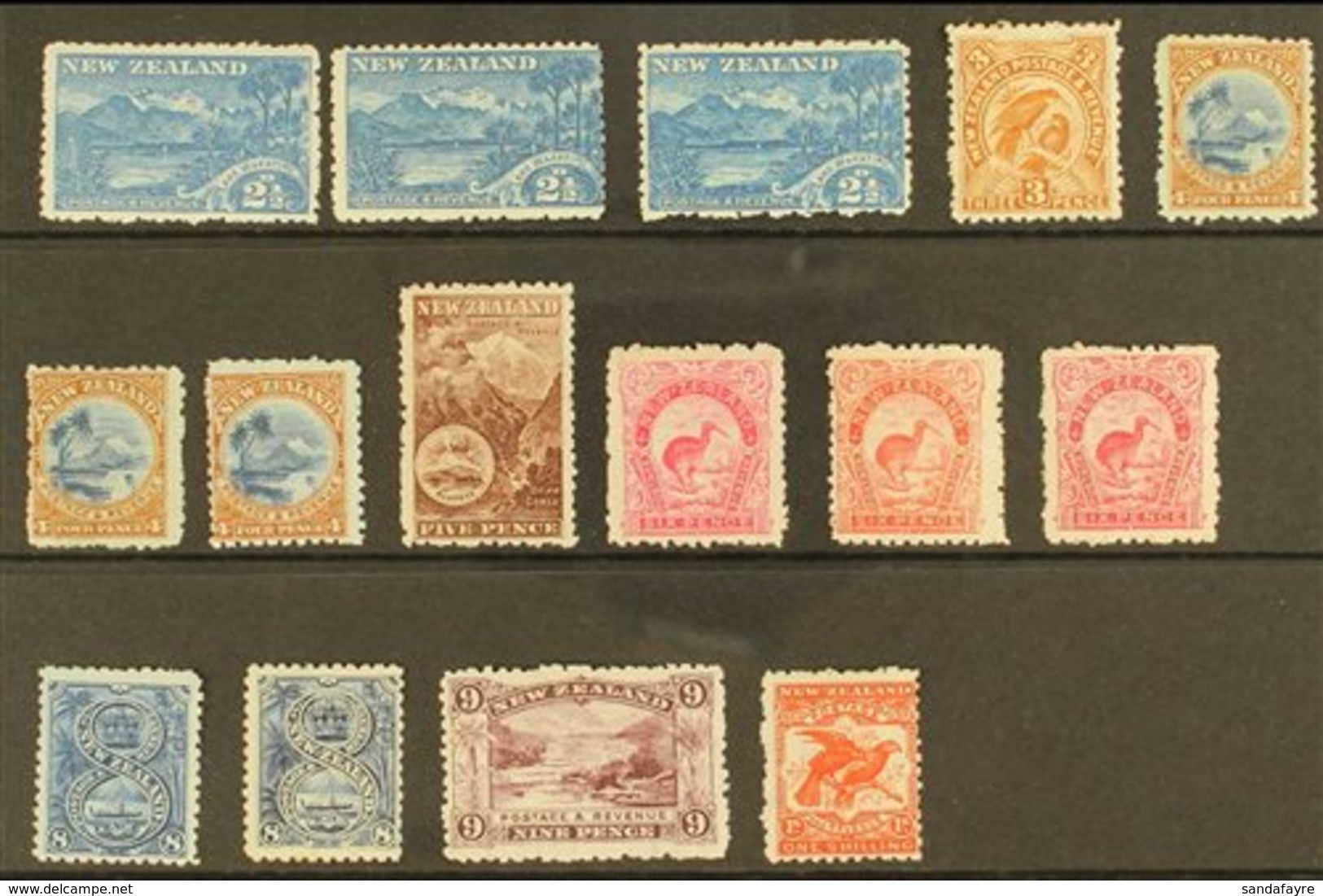 1902 PICTORIAL ISSUE Lovely Bright Mint Selection With 2½d Blue Shades And Wmk Reversed, 3d Yellow Brown, 4d  Deep Blue  - Other & Unclassified