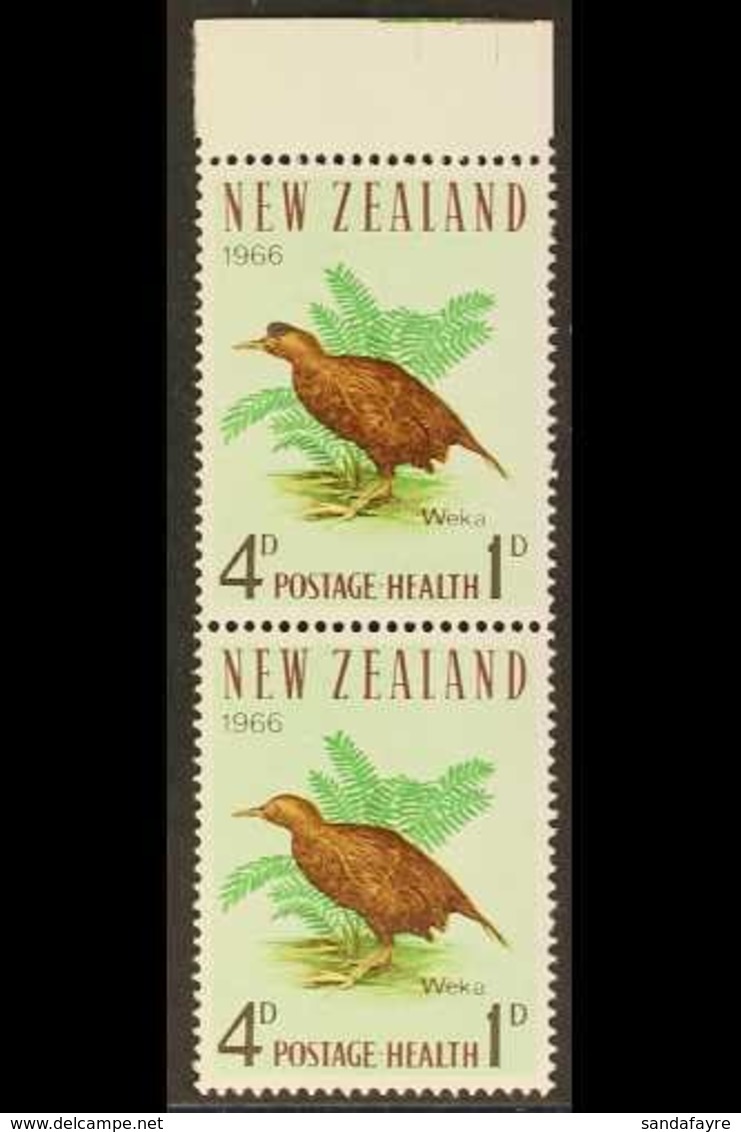 1966 4d Multicoloured Weka Bird, In Pair With Normal, Variety "Cap On Bird's Head", SG 840var (Spec CP T38b), Very Fine  - Autres & Non Classés