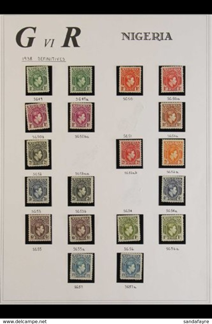 1937-51 MINT AND USED COLLECTION Of King George VI Issues On Pages, Includes 1938-51 Definitives With All Values To 5s I - Nigeria (...-1960)