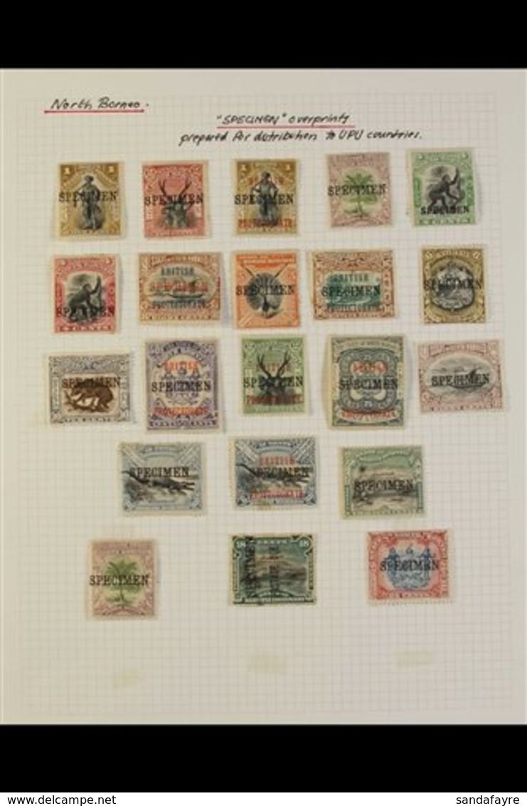 "SPECIMEN" OVERPRINTS Mint Collection On Album Pages, With 1897-1902 Range (12 Different) To 24c, Plus 4c Black And Gree - North Borneo (...-1963)