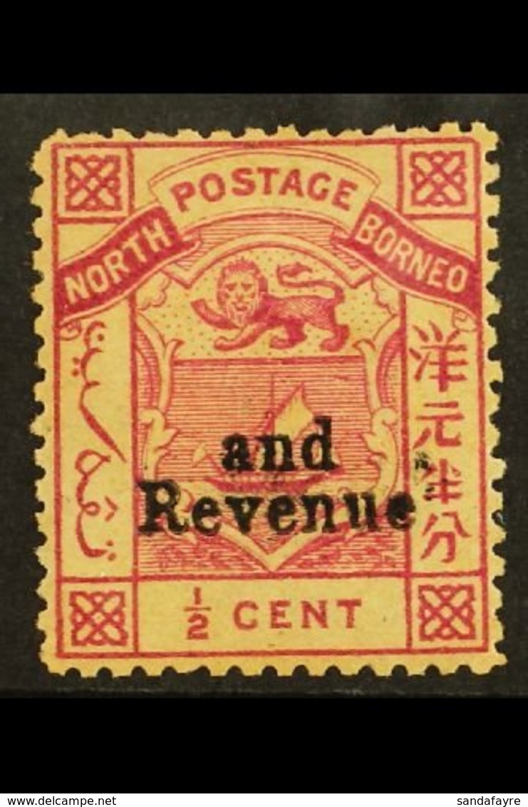 1886 "and Revenue" On ½c Magenta, SG 14, Mint With Toned Gum, Cat £250. For More Images, Please Visit Http://www.sandafa - North Borneo (...-1963)