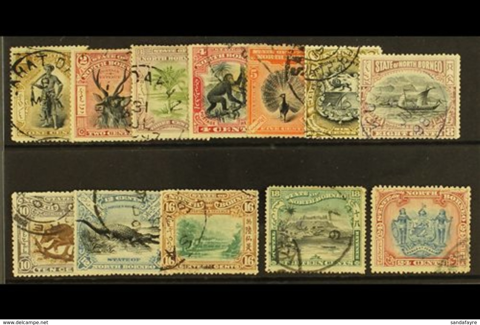 1897-02 Pictorials Set (one Of Each Value) Complete, SG 92/109, Fine Used (12 Stamps) For More Images, Please Visit Http - North Borneo (...-1963)