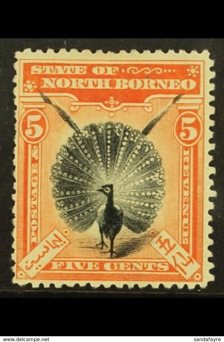 1897-1902 5c Black & Orange Vermillion, SG 100, Fine Mint For More Images, Please Visit Http://www.sandafayre.com/itemde - North Borneo (...-1963)