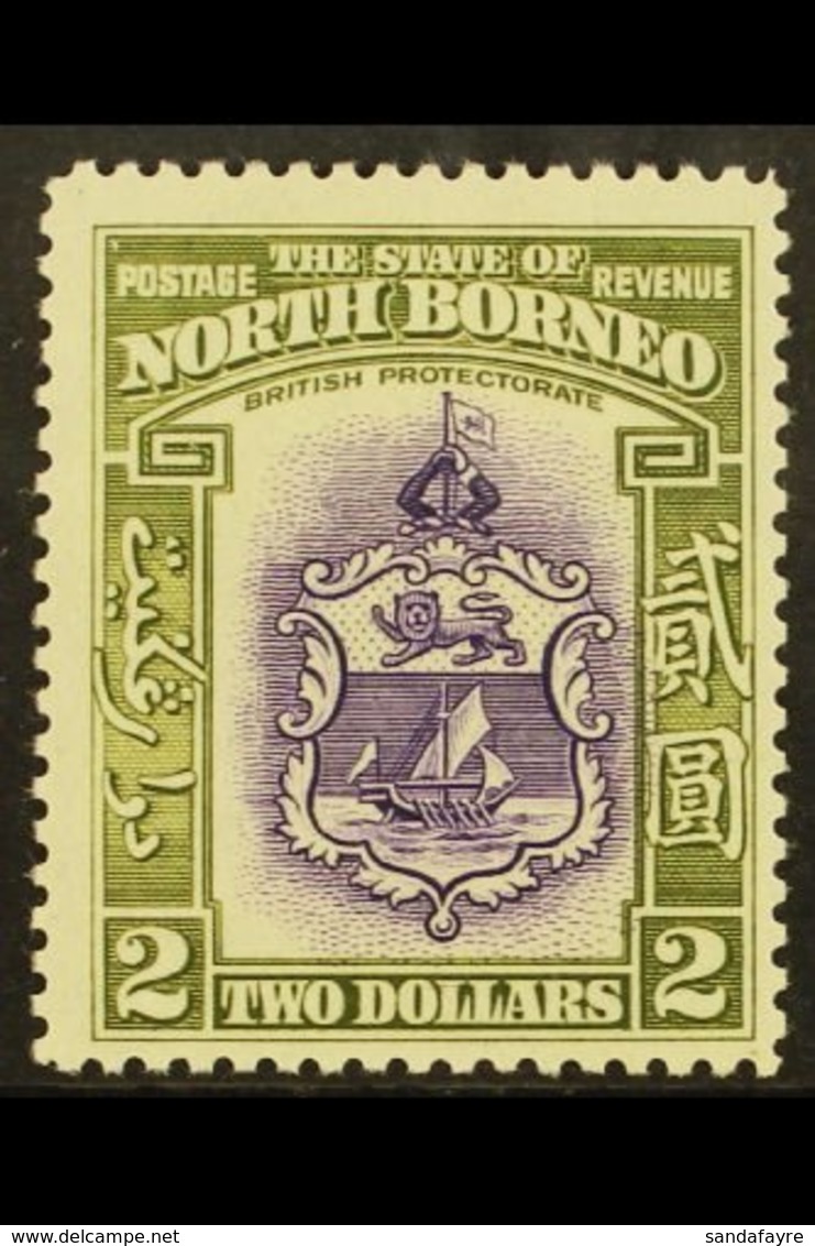1939 $2 Violet And Olive-green Arms, SG 316, Fine Mint, Centered To Lower Right. For More Images, Please Visit Http://ww - North Borneo (...-1963)