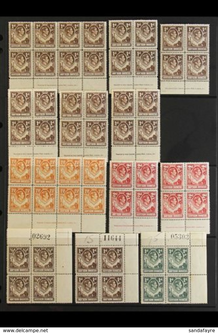 1938-52 KGVI DEFINITIVE MULTIPLES  An Attractive Selection Of Multiples Including Imprint Blocks, Corner Blocks & Sheet  - Northern Rhodesia (...-1963)