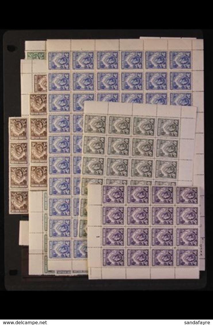 1938-52 NEVER HINGED MINT KGVI DEFINITIVES ACCUMULATION, Includes Good Range Of Values To 9d With Both Perfs Of ½d Brown - Northern Rhodesia (...-1963)