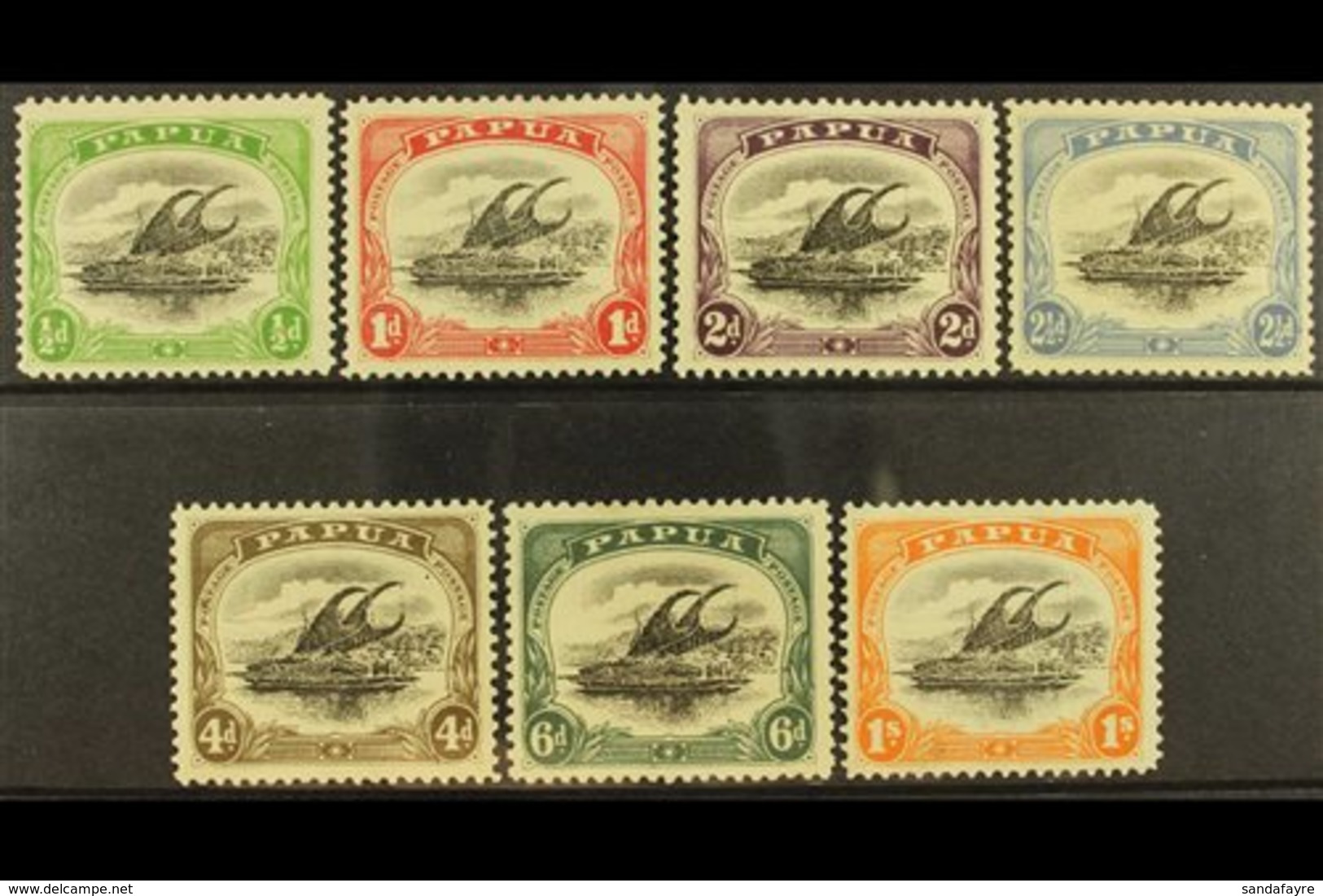 1909-10 Lakatoi Watermark Sideways, Perf 11 Set, SG 59/65, Fine Mint. (7) For More Images, Please Visit Http://www.sanda - Papua New Guinea