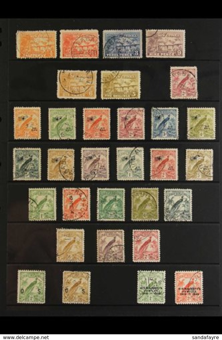 1925-35 ALL DIFFERENT USED COLLECTION Includes 1925-27 "Native Village" Range To 5s Incl 6d And 9d, 1931 "Raggiana" Air  - Papua New Guinea