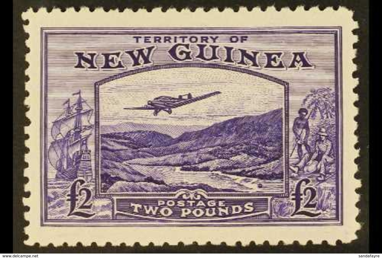 1935 £2 Bright Violet Air Bulolo Goldfields, SG 204, Never Hinged Mint. Scarce. For More Images, Please Visit Http://www - Papouasie-Nouvelle-Guinée