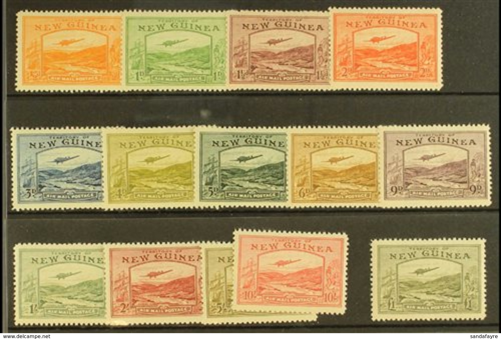 1939 Bulolo Goldfields "Airmail" Postage Set, SG 212/25, Fine Lightly Hinged Mint (14 Stamps) For More Images, Please Vi - Papouasie-Nouvelle-Guinée