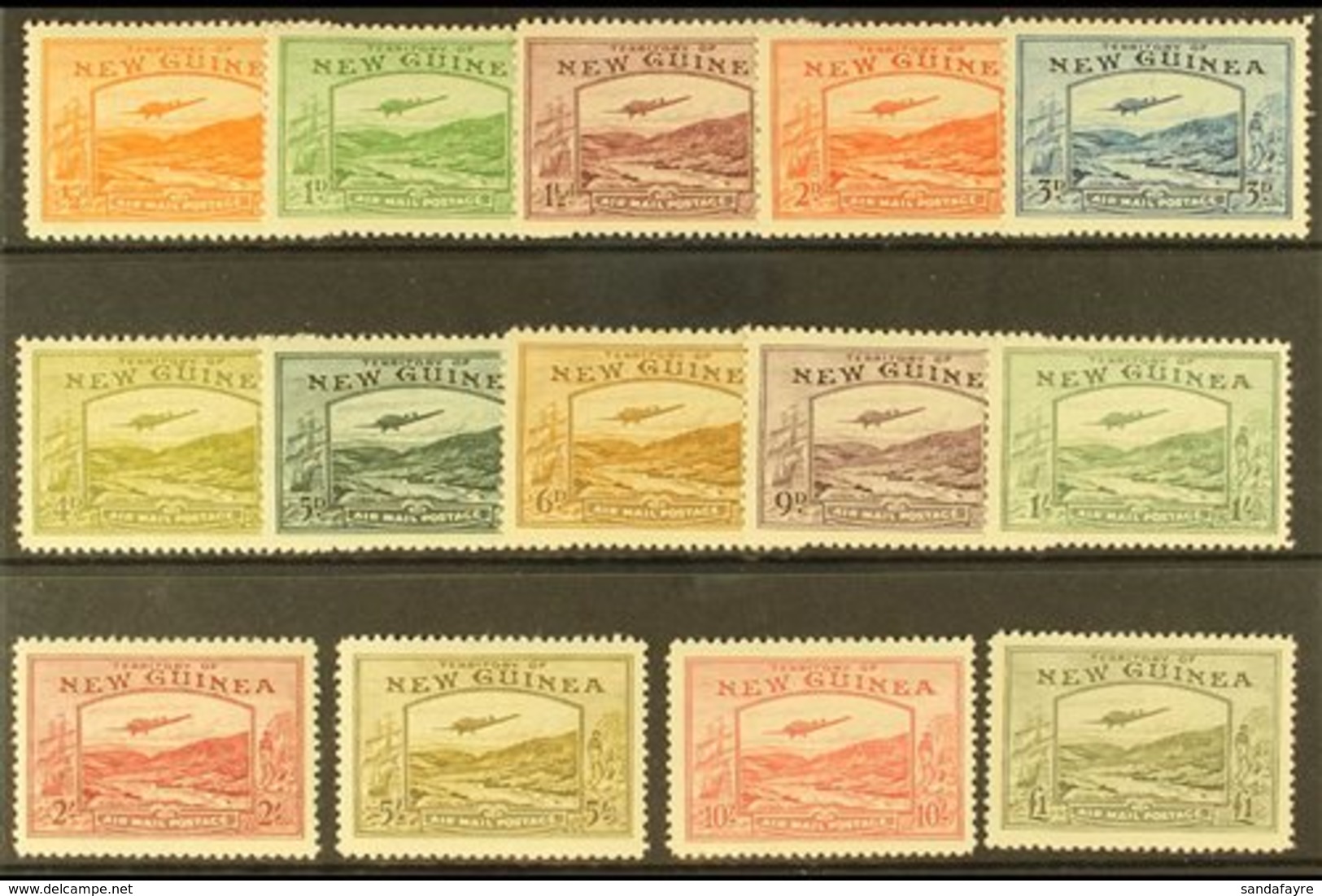 1939 Bulolo Goldfields Airmail Set, SG 212/25, Fine Mint (14 Stamps) For More Images, Please Visit Http://www.sandafayre - Papua New Guinea
