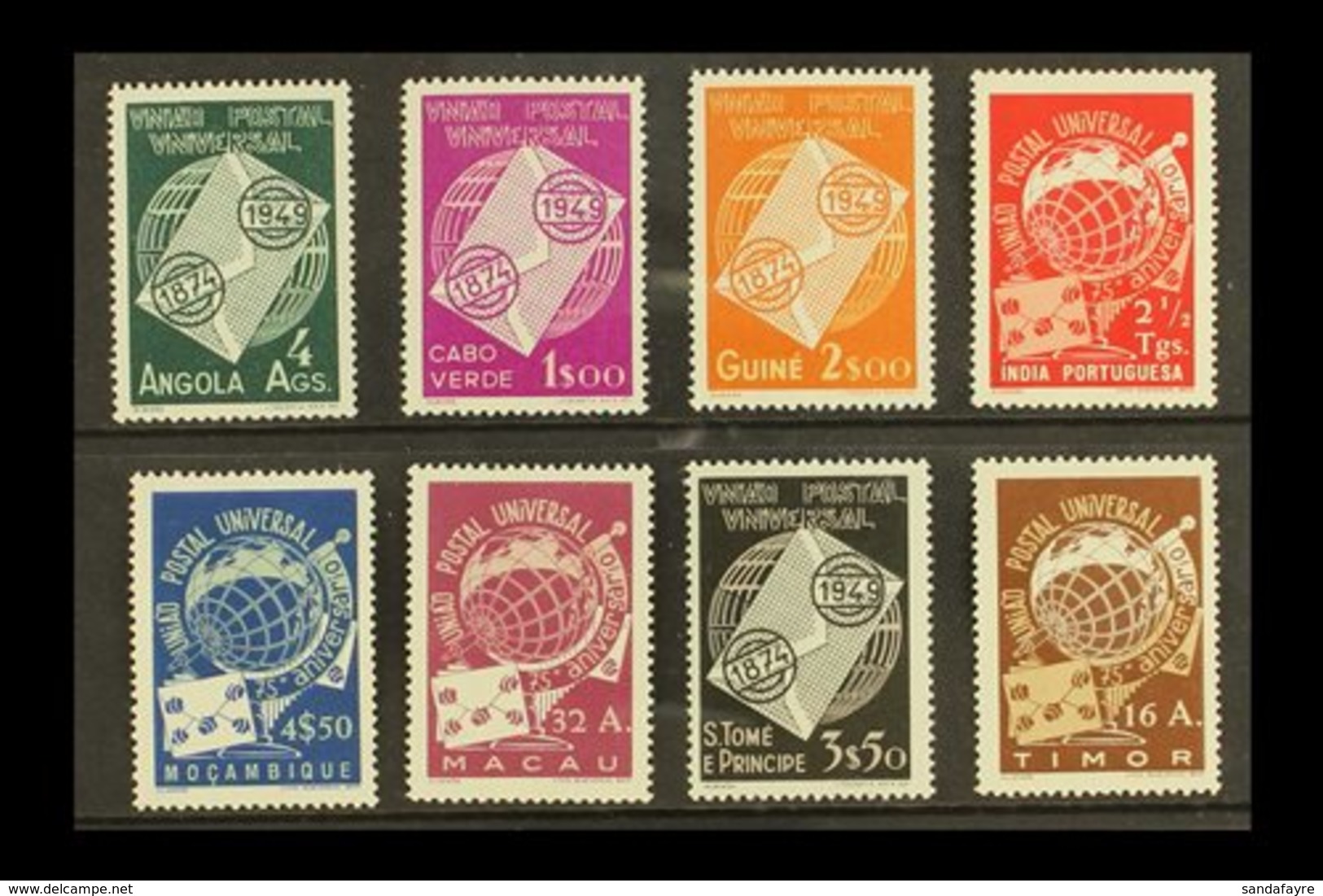 1949 UPU OMNIBUS SERIES. The 8 Different UPU Values, Including The Good Macau Stamp, Each Superb Never Hinged Mint (8).  - Autres & Non Classés