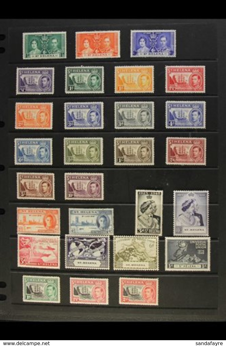 1937-1952 KGVI PERIOD COMPLETE VERY FINE MINT A Delightful Complete Basic Run, SG 128 Through To SG 151. Fresh And Attra - Sainte-Hélène