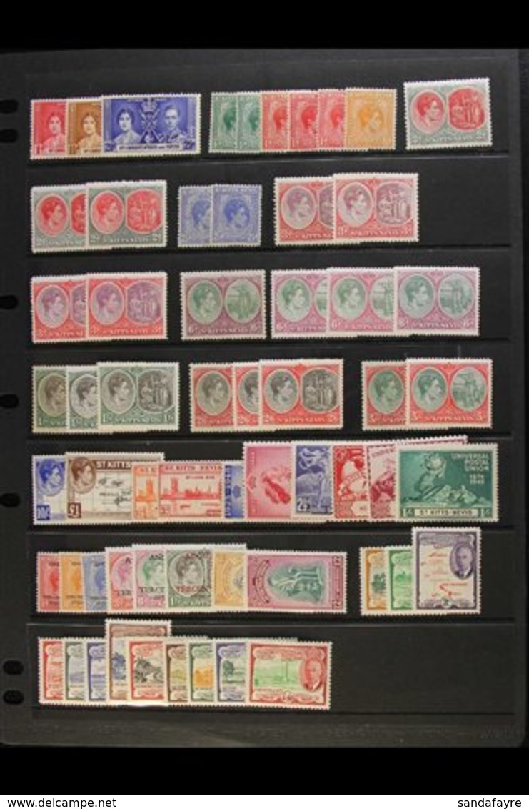 1937-52 FINE MINT KGVI COLLECTION With 1938-50 Set With Additional Perfs Incl. 13x12 To 5s, All Commemoratives, 1952 Set - St.Kitts E Nevis ( 1983-...)