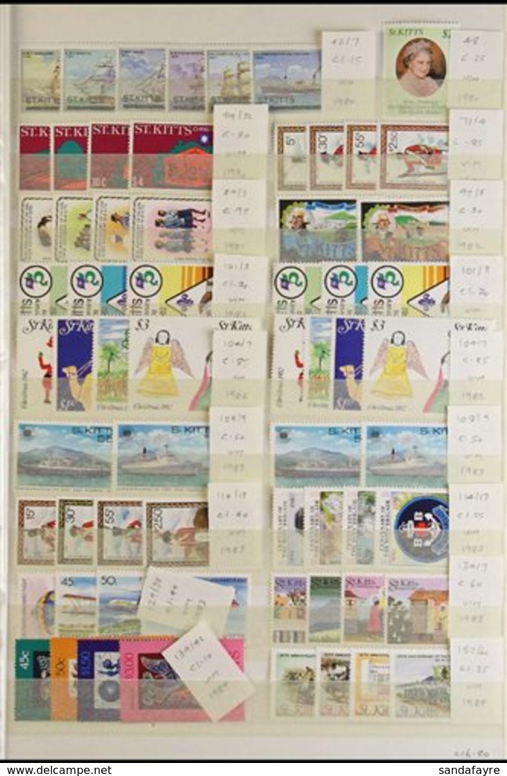 1980-1995 NEVER HINGED MINT COLLECTION A Chiefly ALL DIFFERENT Collection Of Commemorative Sets & Miniature Sheets Prese - St.Kitts And Nevis ( 1983-...)