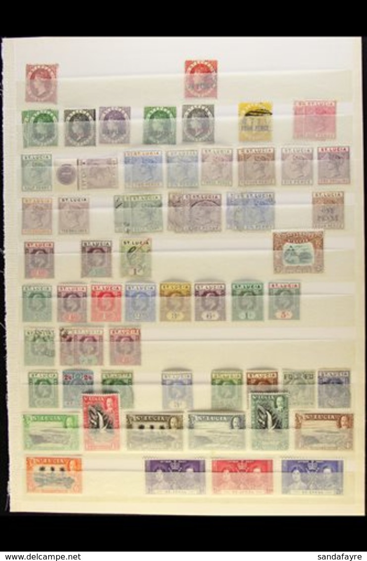 1860-1953 COLLECTION On A Two-sided Stock Page, Mint & Used, Inc 1863 1d Mint, 1881 2½d Used, 1882-84 ½d (x2), 1d & 6d M - St.Lucia (...-1978)