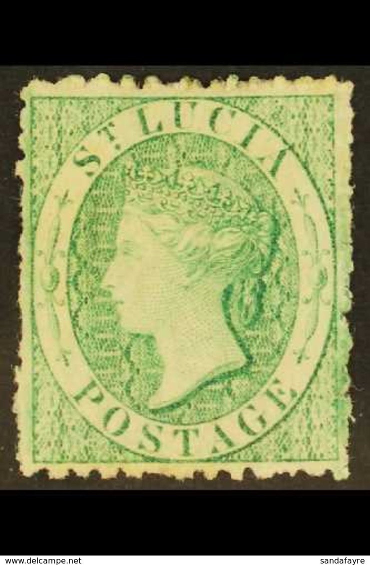 1863 (6d) Emerald-green, Watermark Crown CC, Perf 12½, SG 8, Mint.  For More Images, Please Visit Http://www.sandafayre. - Ste Lucie (...-1978)