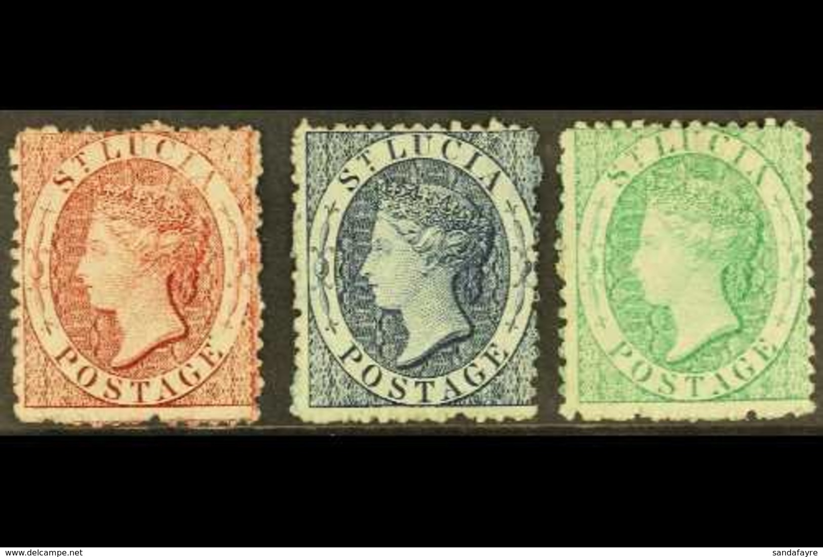 1863 1d, 4d And 6d Wmk CC, SG 5/7, Fine And Fresh Mint No Gum. Cat £415 For More Images, Please Visit Http://www.sandafa - St.Lucia (...-1978)