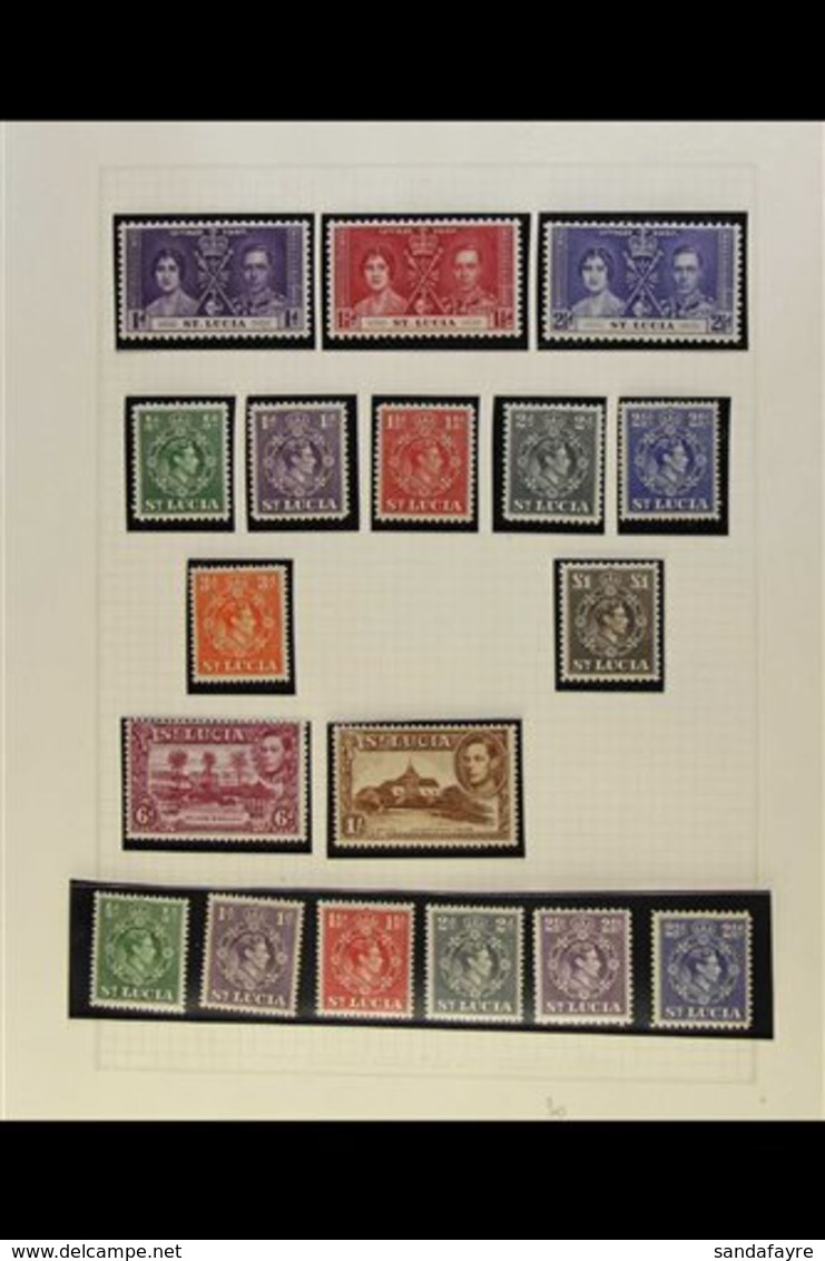 1937-1969 MINT / NHM COLLECTION Presented In Mounts On Album Pages. Includes KGVI Definitive Values To £1 With Many Usef - St.Lucia (...-1978)