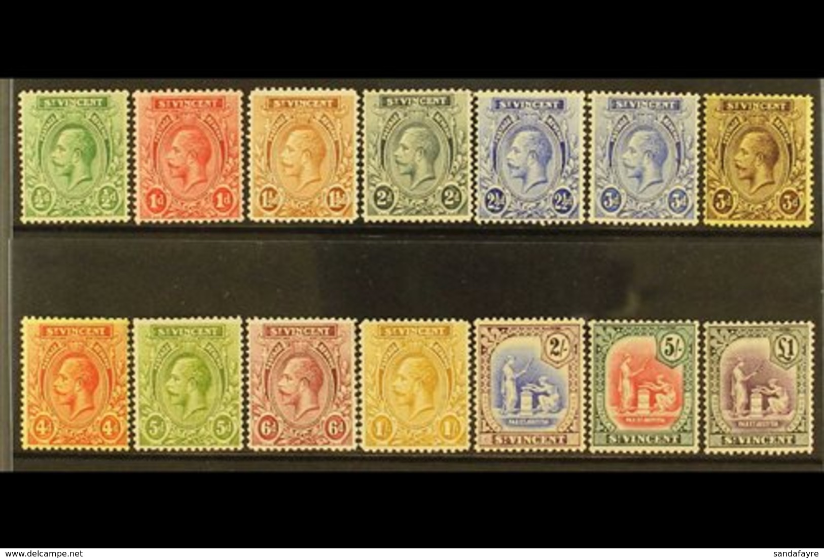 1921-32 KGV Wmk Script CA, Complete Set, SG 131/41, Very Fine Mint (14 Stamps). For More Images, Please Visit Http://www - St.Vincent (...-1979)