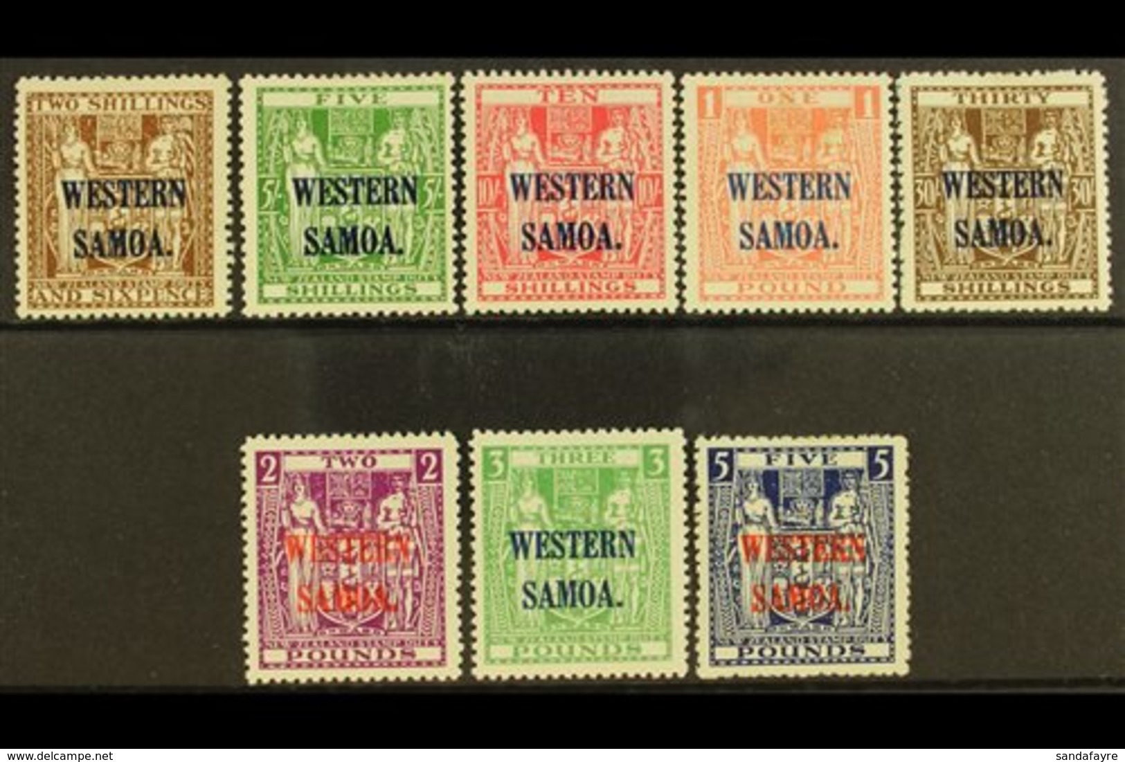 1945 - 1953 2s 6d Deep Brown To £5 Indigo Blue Postal Fiscals On "Wiggins Teape" Paper Wmk Multiple NZ And Star, SG 207/ - Samoa
