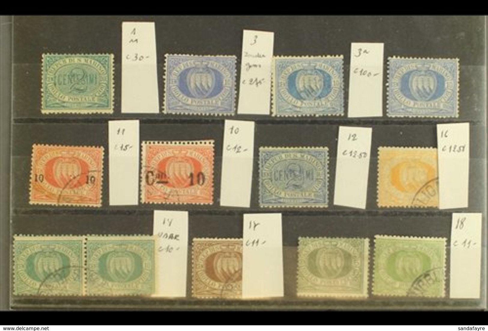 1877 - 1899 EARLY ASSORTMENT Of Fine Mint & Used Stamps On Several Stock Cards / Part Album Pages Includes The 1877 10c  - Autres & Non Classés