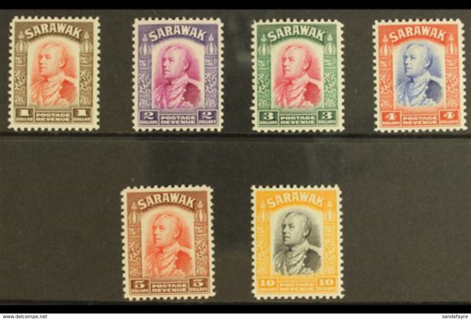 1934-41 Charles Brooke High Value Set $1- $10, SG 120/25, Very Fine Mint (6 Stamps) For More Images, Please Visit Http:/ - Sarawak (...-1963)