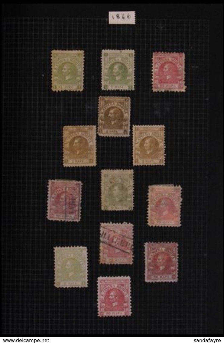 1866-1943 OLD-TIME COLLECTION Mint & Used Ranges In An Album, Some Even On Home-made Pages! Strength Lies In Pre-WWI Iss - Serbia