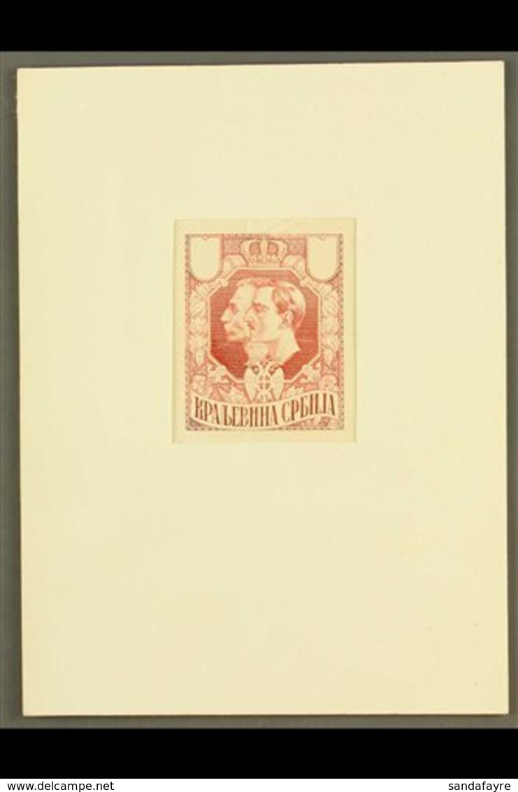 1918 IMPERF PROOF ESSAY For The 'King Petar And Prince Alexander' Design (as SG 194/26 But The Stamp Design Is Enlarged  - Serbia