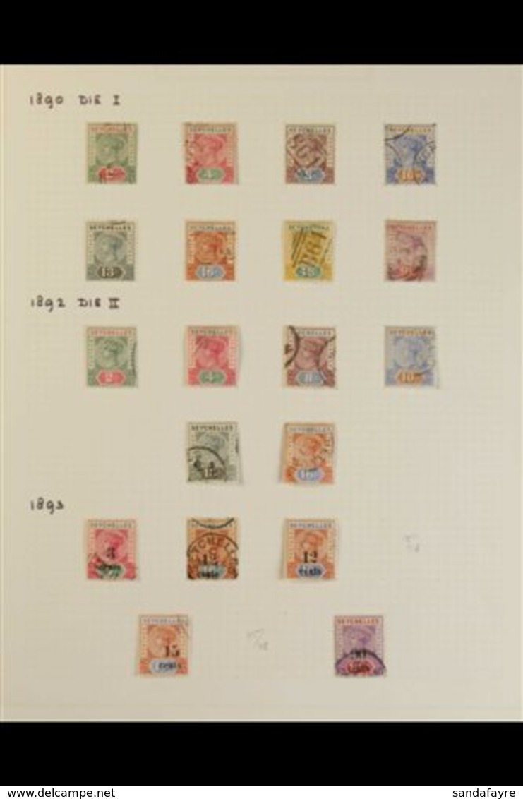 1890-1975 ALL DIFFERENT USED COLLECTION A Most Useful Used Collection Presented On Album Pages That Includes QV 1890 Die - Seychelles (...-1976)
