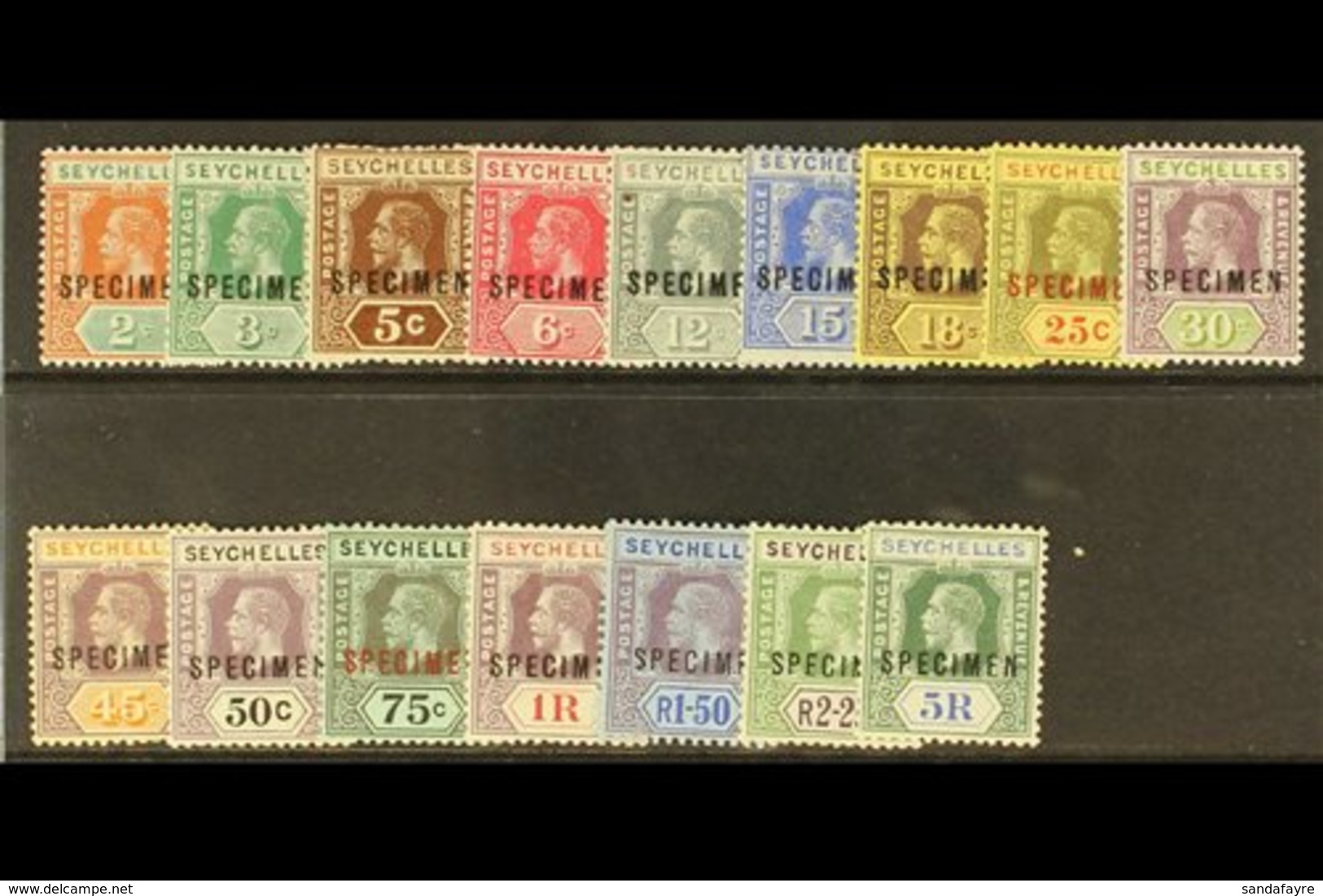 1917-22 Complete Set Overprinted "SPECIMEN", SG 82/97, Fine Mint. (16 Stamps) For More Images, Please Visit Http://www.s - Seychellen (...-1976)