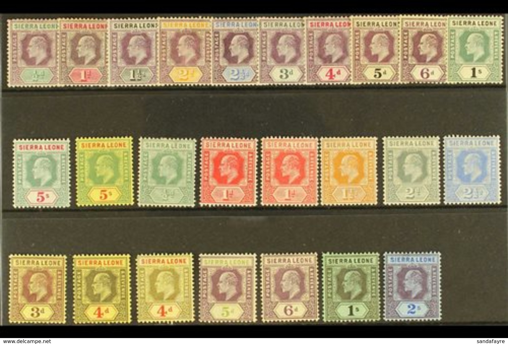 1904-12 MINT KEVII SELECTION Presented On A Stock Card That Includes 1904-05 Set To 1s & 5s And 1907-12 Set To 5s. A Mos - Sierra Leone (...-1960)