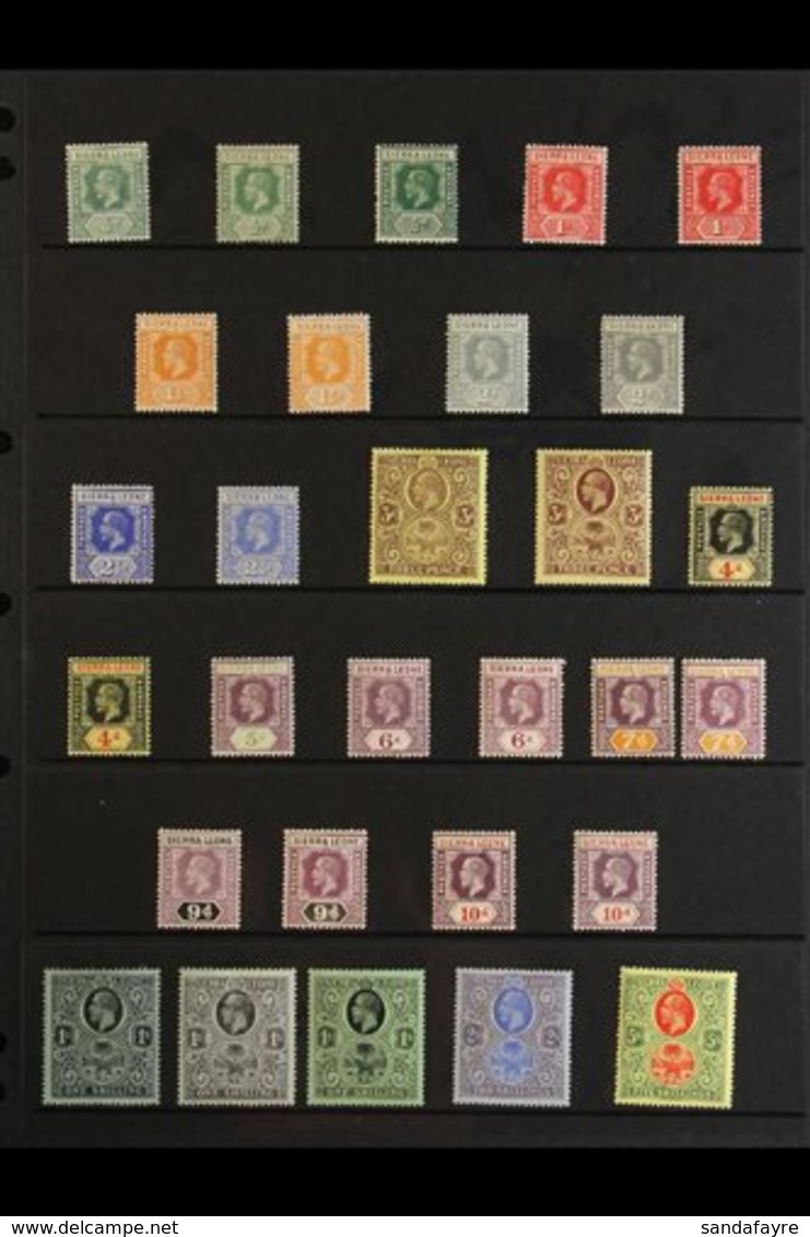 1912-36 MINT KGV COLLECTION Presented On A Pair Of Stock Pages & Includes 1912-21 MCA Wmk Range With Shades & Set Of All - Sierra Leone (...-1960)