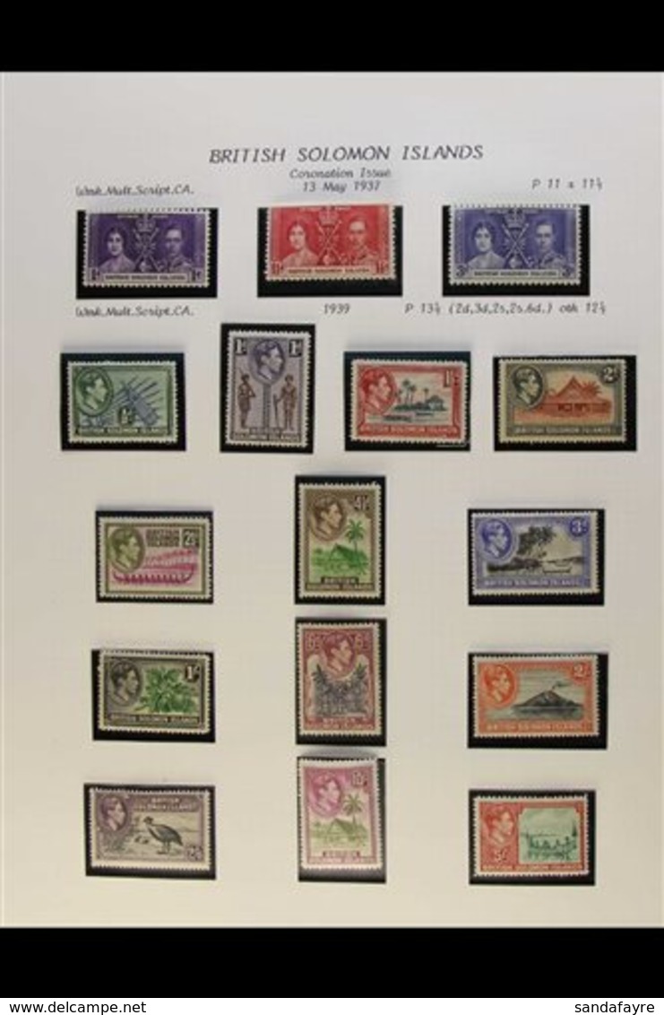 1937-51 KGVI FINE MINT COLLECTION Complete Basic Run Of KGVI Period Issues, Plus 1940 Postage Dues Set, SG 57/80, D1/8,  - Iles Salomon (...-1978)