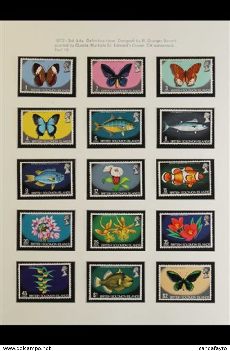 1970-1982 COMPLETE NEVER HINGED MINT COLLECTION In Hingeless Mounts On Pages, All Different, Seems To Be COMPLETE For Th - British Solomon Islands (...-1978)