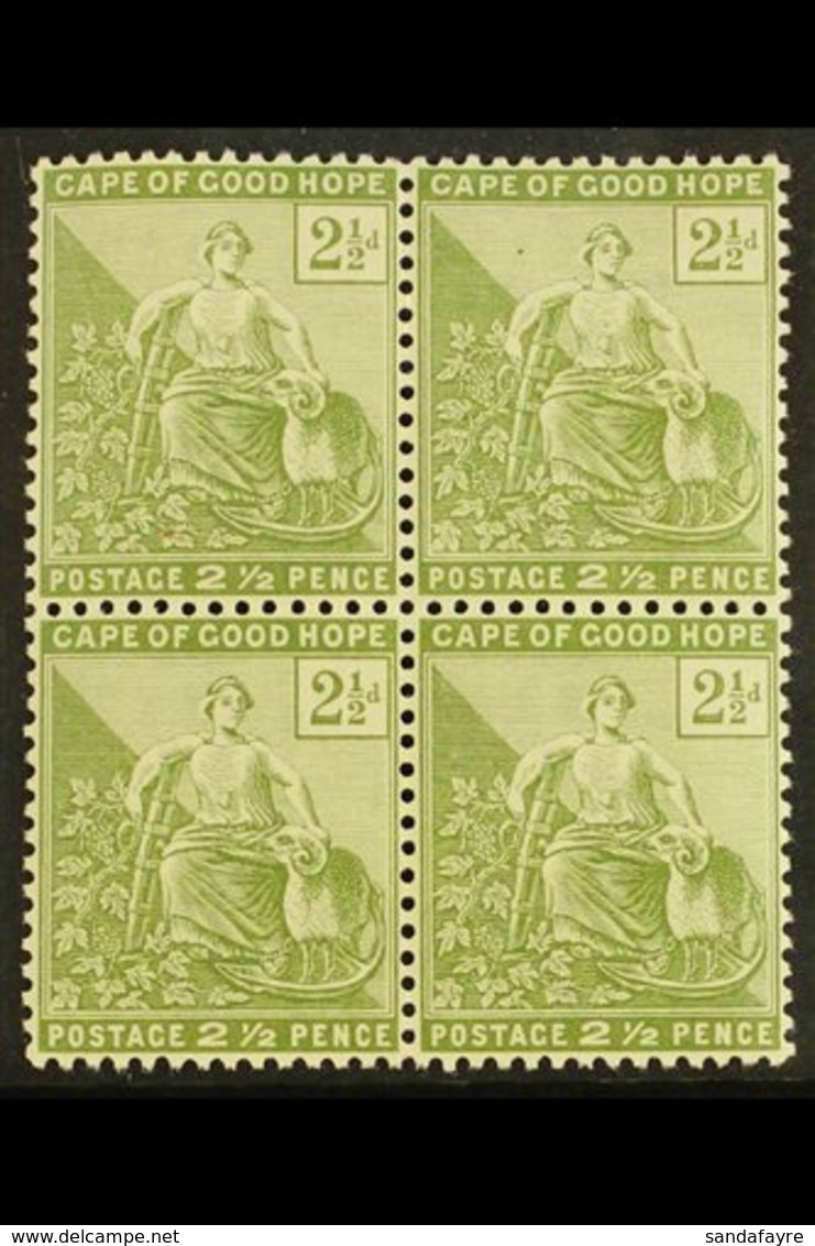 CAPE OF GOOD HOPE 1892 2½d Sage Green, SG 56, Very Fine Mint Blk Of 4 (3 X NHM). For More Images, Please Visit Http://ww - Unclassified