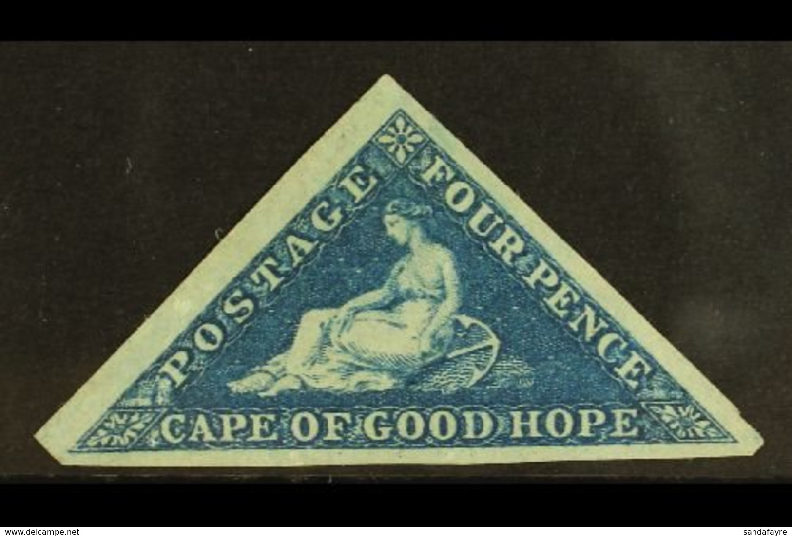 CAPE OF GOOD HOPE 1855 4d Deep Blue, SG 6a, Superb Mint, No Gum. Beautiful Rich Colour. For More Images, Please Visit Ht - Unclassified