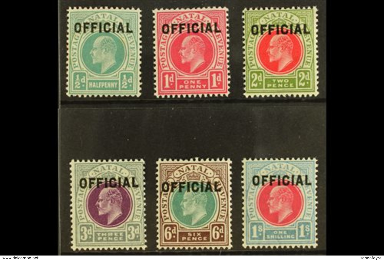 NATAL OFFICIALS 1904 Ed VII Set, SG O1/6, Very Fine Mint (½d Couple Tone Spots). (6 Stamps) For More Images, Please Visi - Non Classés