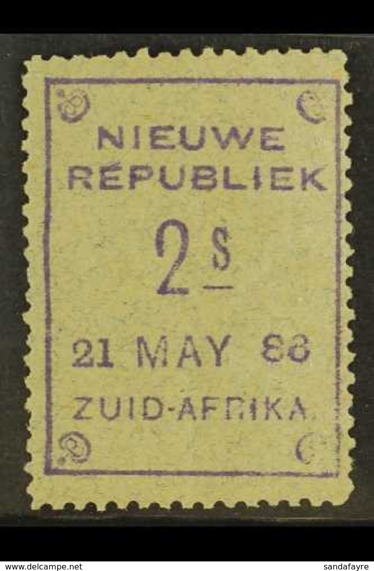 NEW REPUBLIC 1886-87 2s Violet On Blue Granite Paper Without Arms, SG 35, Dated 21st May 1886. Very Fine Mint With RPS C - Sin Clasificación