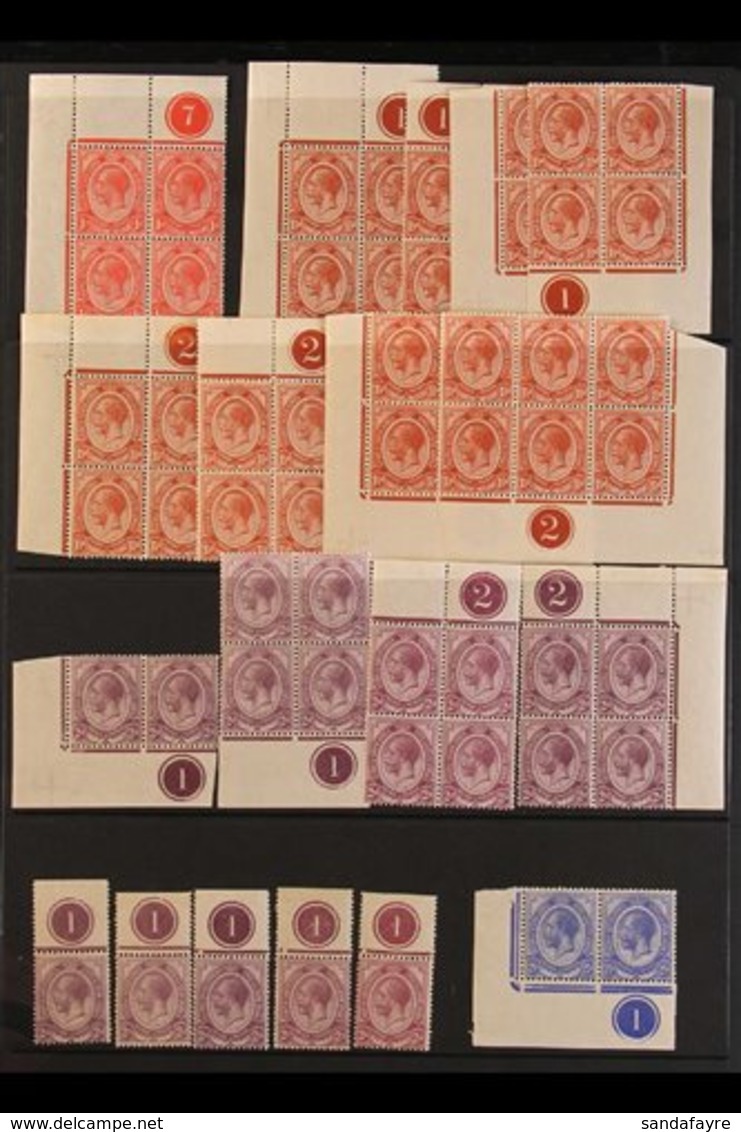 1913 PLATE NUMBERS ACCUMULATION Attractive Range Of Plate Number Singles, Pairs, Corner Pairs And Corner Plate Blocks Fr - Non Classés