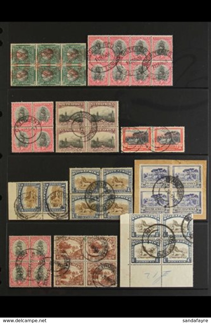 1928-52 POSTMARKS & USED BLOCKS Nice Accumulation Of Blocks With Clear C.d.s. Postmarks, We See 1926-7 ½d Block Of 6 Wit - Non Classés