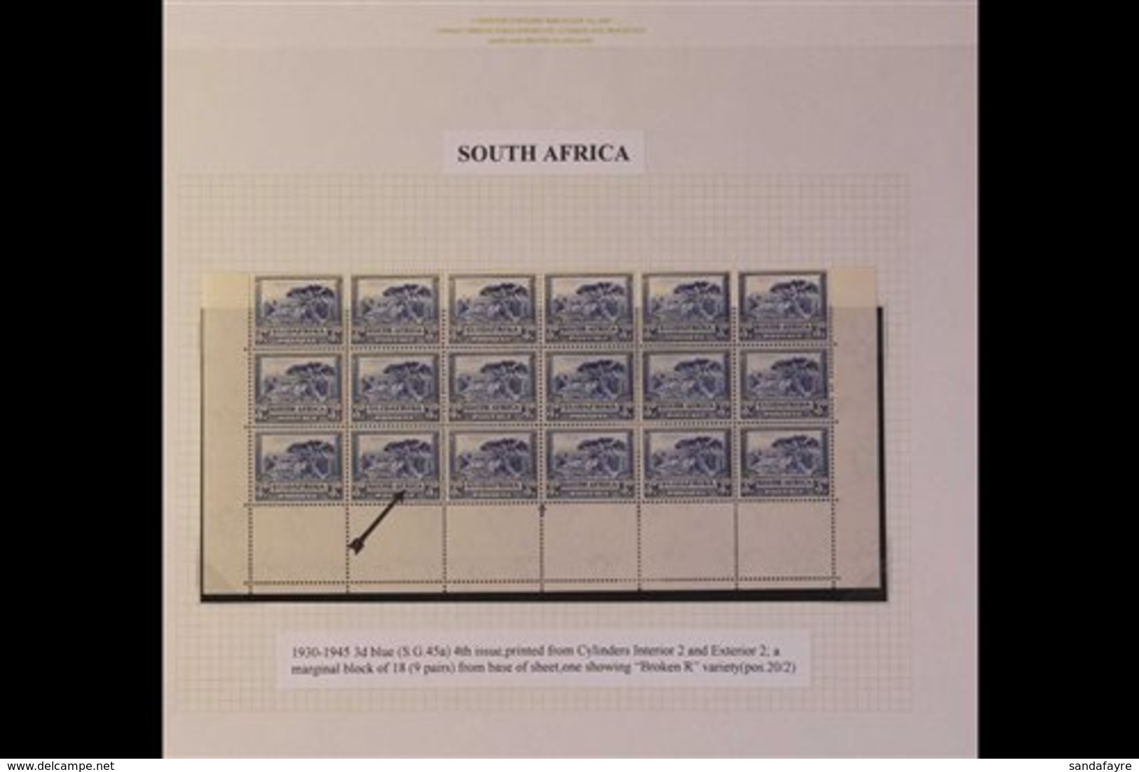 1930-44 3d Blue, Issue 2, Watermark Upright, BLOCK OF 18 From Lower Three Rows Of Sheet With Margins, No Window Flaw, SG - Unclassified