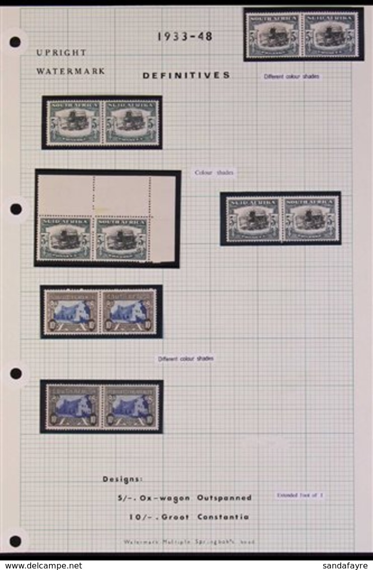 1933-48 MINT COLLECTION CAT £1400+ Written Up On Pages, We See Complete Basic Set Plus Shades, Upright & Inverted Waterm - Unclassified